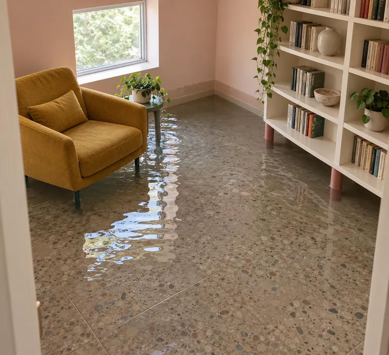 Water Extraction Near Crawford Park — pooled water around raised furniture
