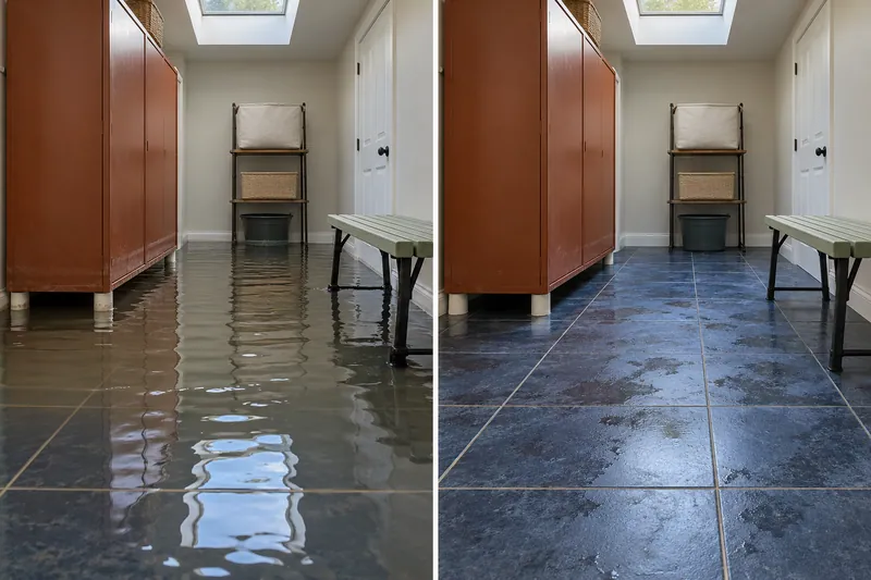 Water Extraction Near Waterford Oaks Park — fixed room before and after pooled water removal