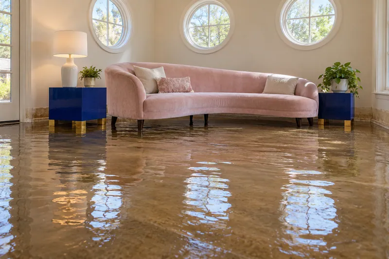 Water Extraction Near Waterford Oaks Park — pooled water around raised furniture